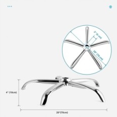 Basis van bureaustoelen Marty Mart, zilver, 70 cm