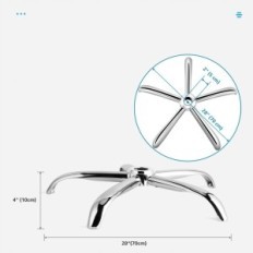 Base de chaises de bureau Marty Mart, argent, 70 cm