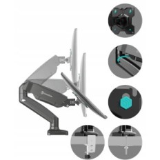 Soporte de escritorio Oncron G160 en dos pantallas 13-27 '', VESA 100x100m y hasta 6.5kg