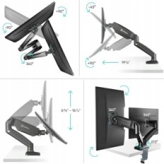 Oncron G160 Desk-houder op twee schermen 13-27 '', VESA 100x100m en tot 6,5 kg