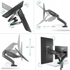 Soporte de escritorio Oncron G160 en dos pantallas 13-27 '', VESA 100x100m y hasta 6.5kg