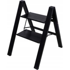 Échelle en aluminium pliable Baoyouni 47x6cm avec deux étapes, noir