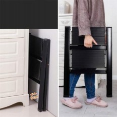 Foldable aluminum ladder Baoyouni 47x6cm with two steps, black