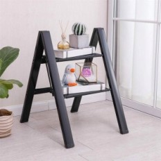 Ladder de alumínio dobrável Baoyouni 47x6cm com duas etapas, preto
