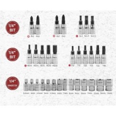 Set di tasti zkh 6,3 mm Set con sonagli da 1/4 ", 52 pezzi.