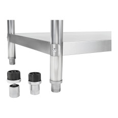 Mesa de mesa para cozinha de cozinha com rack de aço inoxidável 100x60cm