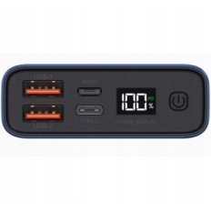 POWER BANK TOPK 20000MAH, 20W, LED-display, blauw
