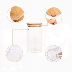 Glas opslag potten met alouweeky deksels, set van 5 stuks