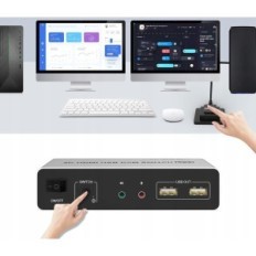 Switch KVM Yeemie Pro DisplayPort / HDMI for 2 computers 4K, 3xUSB
