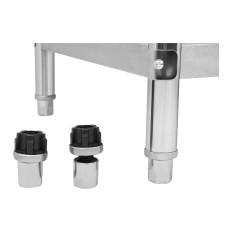 Tabla de catering, encimera de acero central con un estante 200x60cm