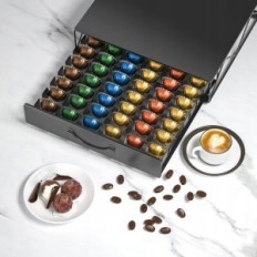Scatola di metallo su capsule HFHOME per 48 capsule Nespresso e Dolce Gusto