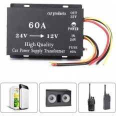KSTE 24 V CONVERTER NA 12V AUTORIMUSKEJ TRANSFORMU 720 W 60 A