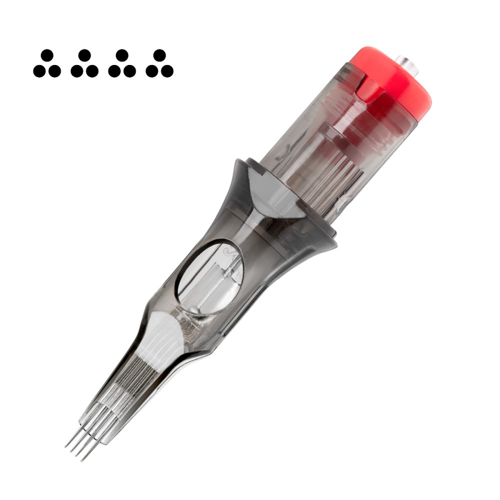 Cartucho para Tatuajes EL CARTEL V2 - 4 En Línea 0,35 3RL Punta Larga 10 uds.