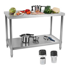 Worktop table for central kitchen with shelf Stainless steel 100 x 60cm