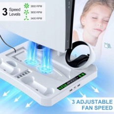 5 Stand for PSVR 2 PS5 konsole ar Cooler Hasderas uzlādes staciju