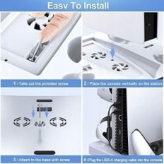 5 in 1 stand for PSVR 2 PS5 console with cooler HaSdera charging station