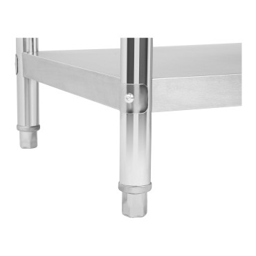 Tavolo da lavoro per cucina centrale con scaffale in acciaio inox 100 x 60 cm