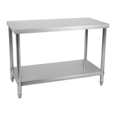 Tabela de aço inoxidável de aço inoxidável com uma prateleira de 100x70cm