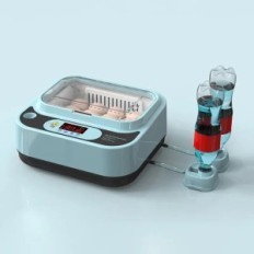Automatikus inkubátor 12 tojáshoz 12V és 220V tápegységgel, digitális hőmérséklet szabályozással és tojásforgással