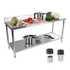 Tischarbeit Catering Table Cathedral mit Rant und Regal 180x60cm