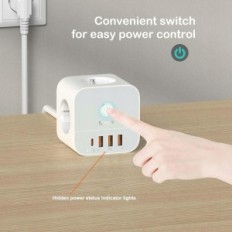 Power Strip Vefve so S321A Biela, 20W na 3 zásuviek