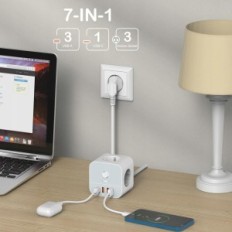 Power Strip Vefve med S321A vit, 20W på 3 uttag