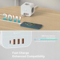 Vofve a strisce di potenza con S321A White, 20W su prese 3