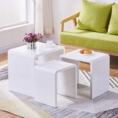 Set od 2 zlatne stolove, 55x48x40 cm, bijela