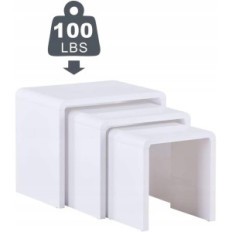 Conjunto de 2 mesas laterais Goldfan, 55x48x40 cm, branco