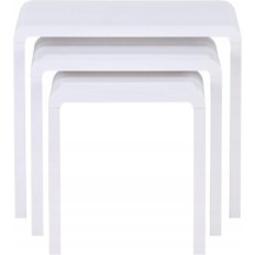 Set di 2 tavoli laterali GoldFan, 55x48x40 cm, bianco