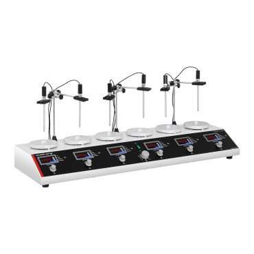 Magnetické laboratórium miešadiel 99DEG C Časovač 6 Stojany + miešadlá