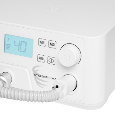 Fresa podológica Saeyang Marathon Cyclone-Vac con absorción de polvo — detalle de los controles