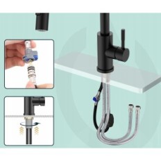 Køkkenbatteri Forius FRKF43B, 360 °, 2 tilstande, 42,5 cm, sort