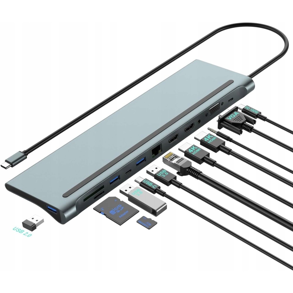 Docking station USB-C 2хhdmi 4K per laptop MacBook Lenovo Asus