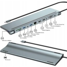 Docking Station USB-C 2хhdmi 4k Sülearvutid MacBook Lenovo Asus