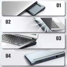 "Docking Station" USB-C 2хHDMI 4K nešiojamieji kompiuteriai "MacBook Lenovo Asus"