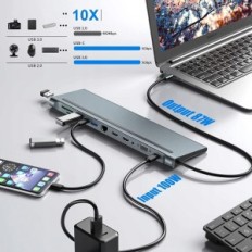 Estación de acoplamiento USB-C 2хhdmi 4K para computadoras portátiles MacBook Lenovo Asus