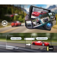 Midless S7 2.5K car recorder, front and rear camera, SD 64 GB