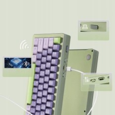 Mehaaniline juhtmeta klaviatuur Yunzii Al71, BT5.0 2.4 GHz / USB-C, RGB