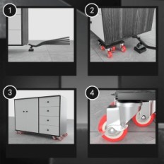 Meubilair Trolleys Qenovo Gunlun, 5 wielen, 360 ° rotatie, met rem gebruikt