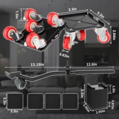 Carrelli per mobili Qenovo Gunlun, 5 ruote, rotazione a 360 °, con freno utilizzato