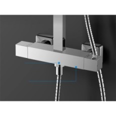 Yoozena 1611 Dusjsystem, med termostat, 70x40x7 cm, krom brukt