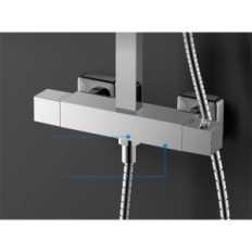 Yoozena 1611 Sistema doccia, con termostato, 70x40x7 cm, cromato utilizzato