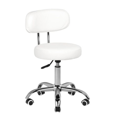 Sgabello cosmetico per pedicure A-007 bianco — vista frontale