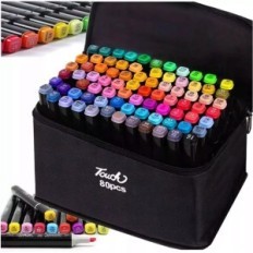 Alkoholische Marker berühren doppelseitige Set 80pcs + Bag