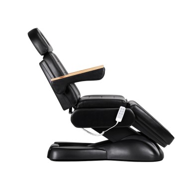 Električna kozmetička stolica SILLON Lux 273b s 3 motora + stolac 304 crni — bočni pogled