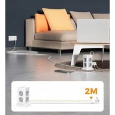 TESSAN GZ7 kiterjesztő kapcsolóval, 3600 W, 8 foglalat, 3.USBA, 1.USB- C