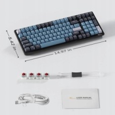 Teclado mecânico Royal Kludge RK98, 2.4G / BT5.1 / USB-C, RGB, 3750 mAh