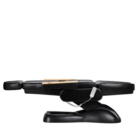 Poltrona estetica elettrica SILLON Lux 273b 3 motori + sgabello 304 nero — vista laterale