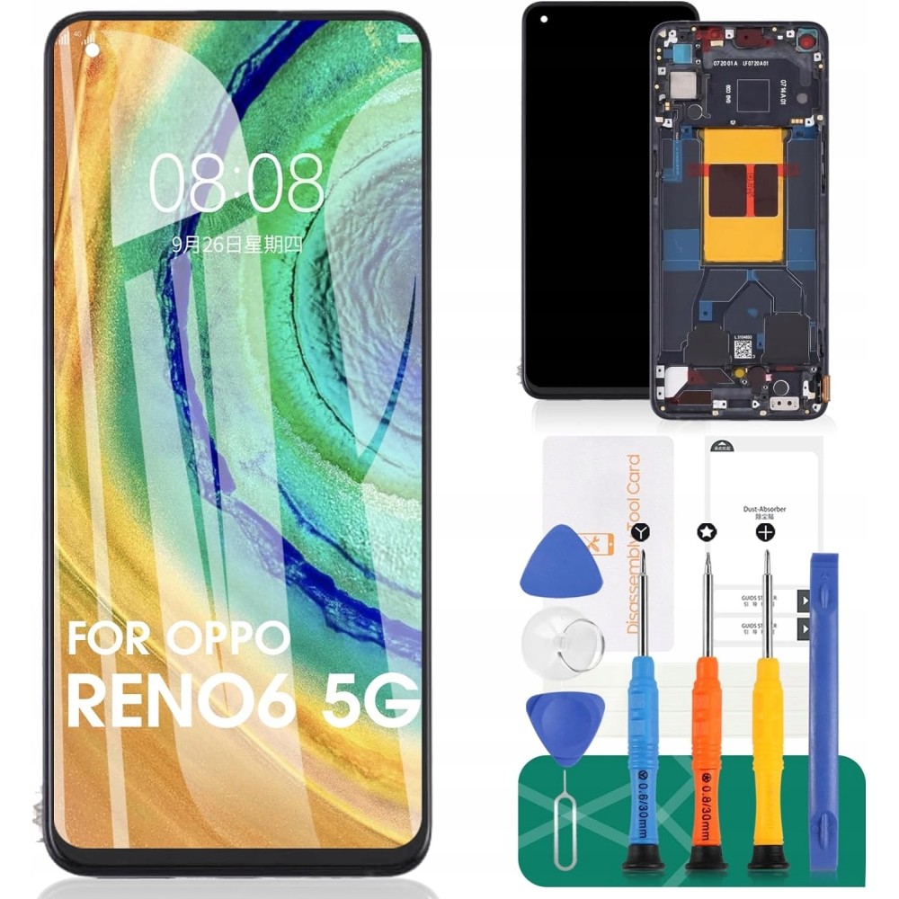 Srytek Screen Náhradní kit pro OPPO RENO6 / RENO 6 5G, ne pro 4G